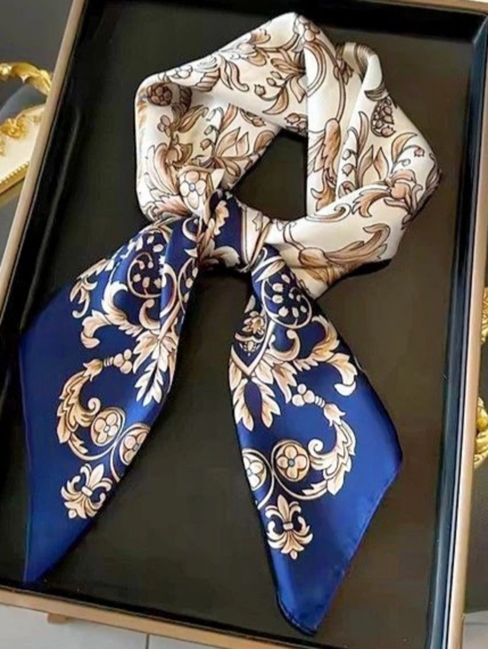 Blue & White Paisley Scarf